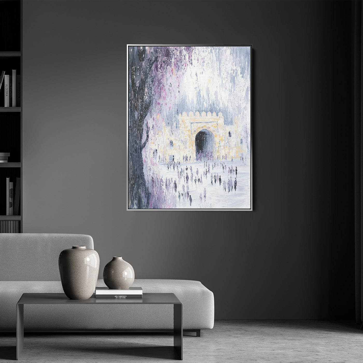 Contemporary Jewish wall art depicting Rachel's Tomb, enhancing religious-themed home decor with artistic elegance.