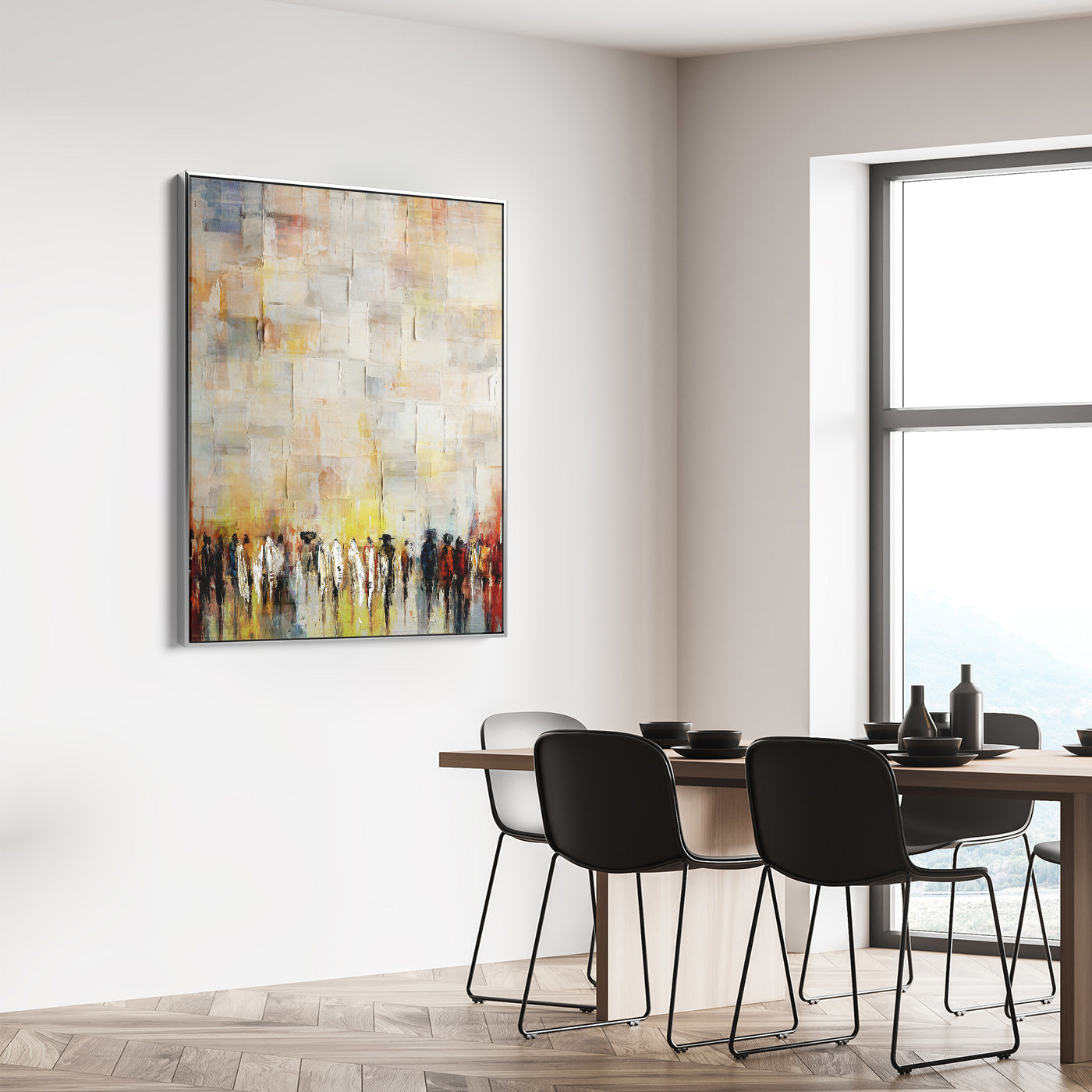 Subtle abstract art of the Western Wall by Avigdor Ben-Ari, perfect for Jewish-themed home decor.