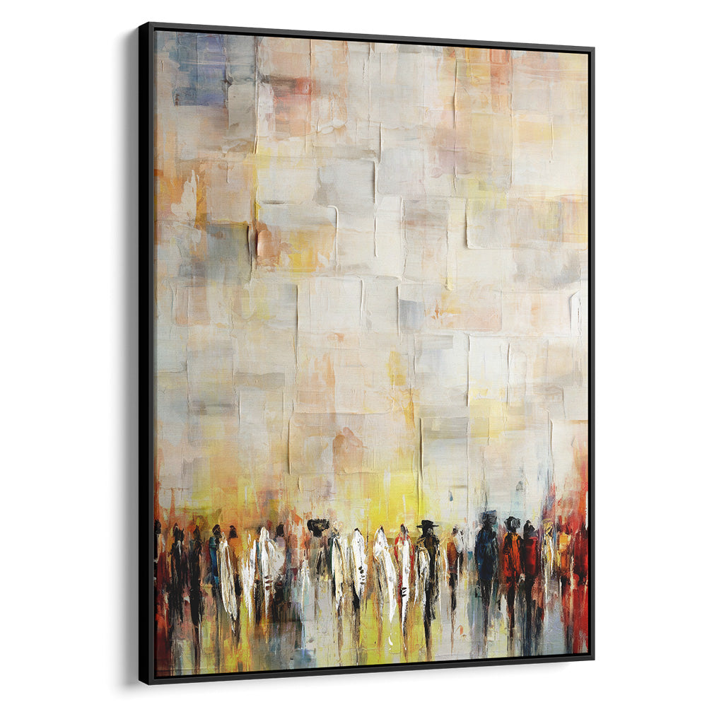 Subtle abstract art of the Western Wall by Avigdor Ben-Ari, perfect Jewish-themed home decor piece.