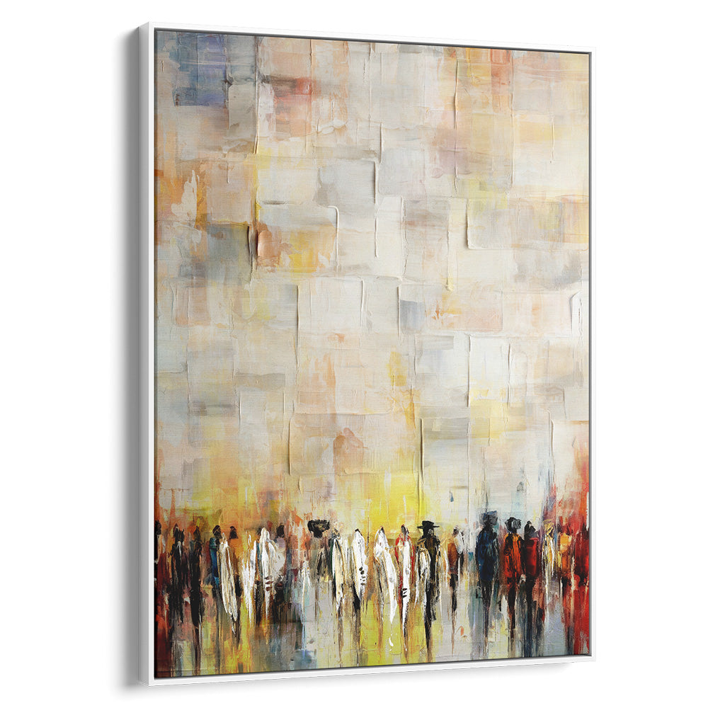 Subtle abstract art of the Western Wall by Avigdor Ben-Ari, ideal for Jewish-themed home decor.