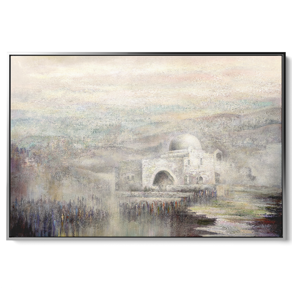 Rachel Tomb black white Jewish art print, contemporary Judaica, Hebrew wall decor by Yossi Bitton.