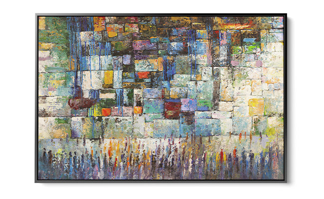 Jewish Abstract Art of the Western Wall in Jerusalem by Yossi Bitton – Modern Judaica Painting
