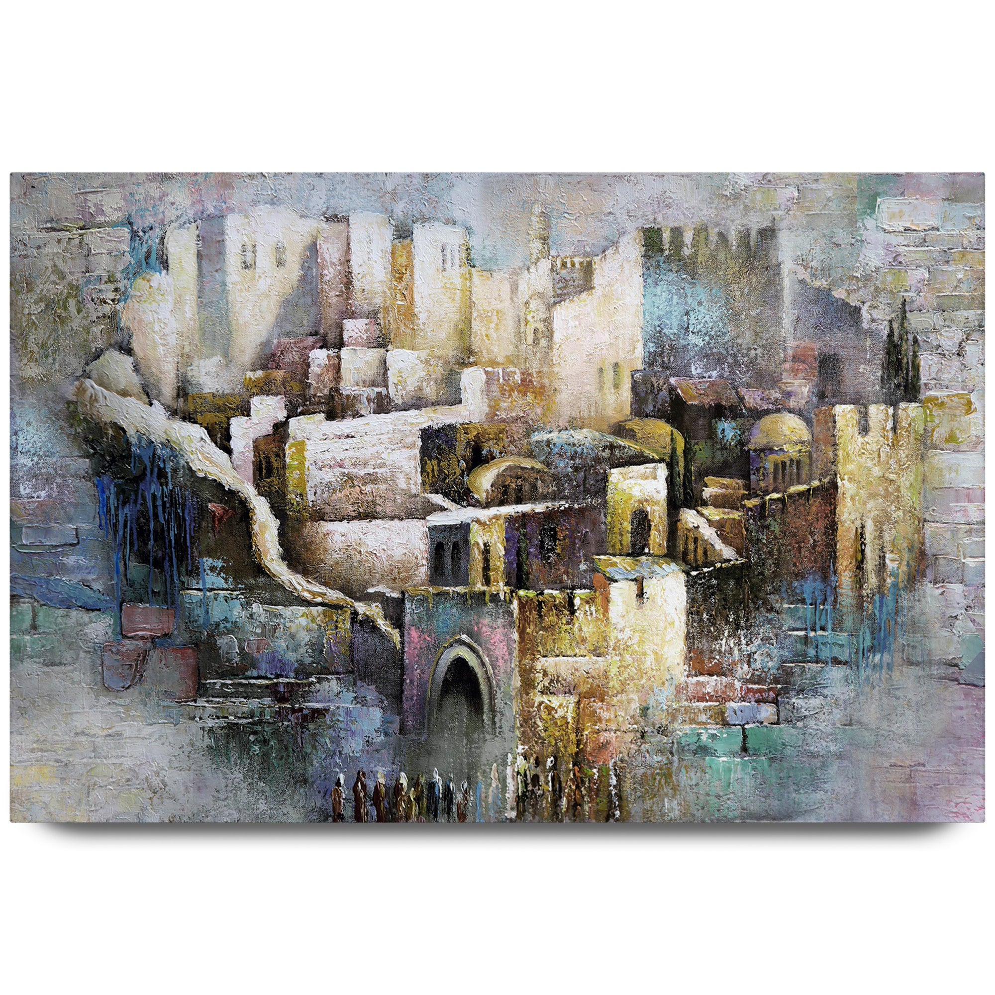 Jerusalem the Old City - Traditional Jewish Art Print by Yossi Bitton, depicting historic Jerusalem architecture, ideal for Jewish heritage enthusiasts.