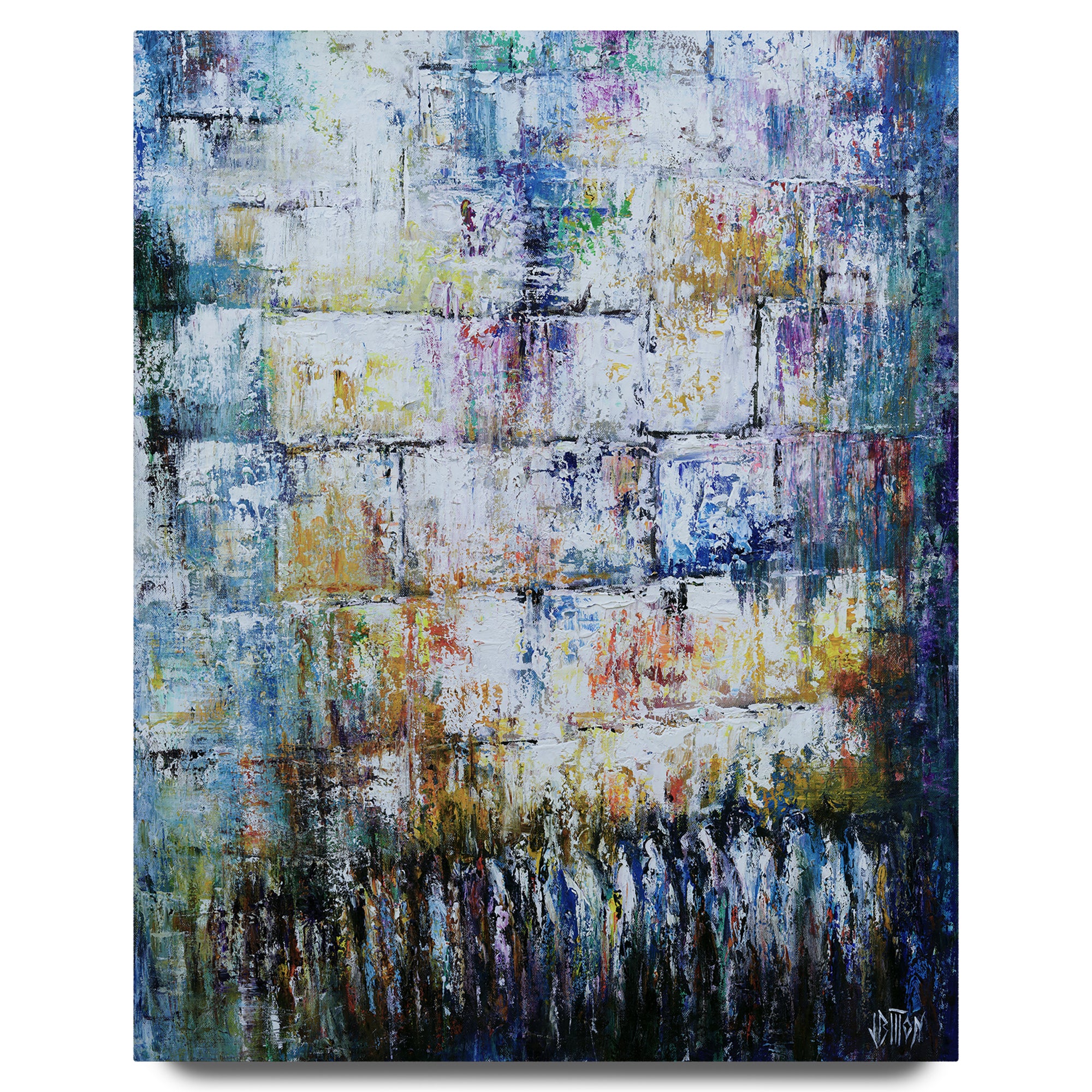 The Kotel Pearl - Abstract Western Wall Art Print by Yossi Bitton, showcasing an artistic interpretation of Jerusalem's sacred site with vibrant textures and modern design.