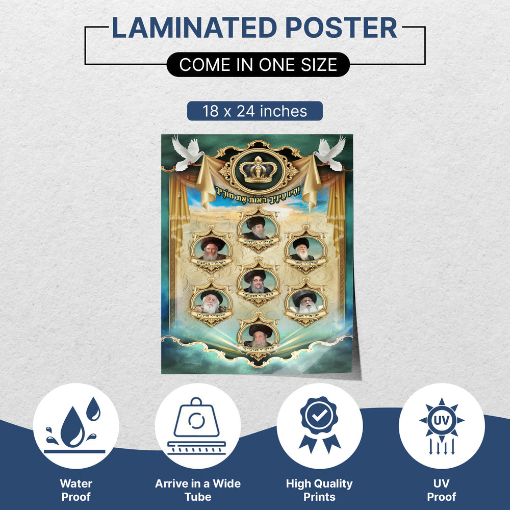 Chassidish Great Rabbis Portraits Poster - Iconic Sukkah Decor