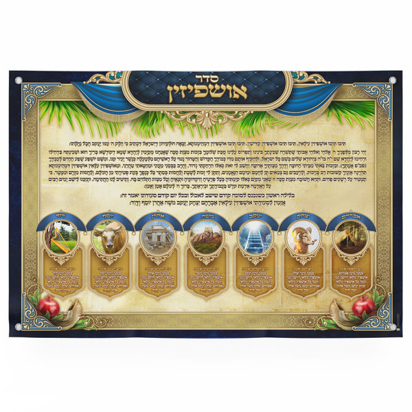 Seder Ushpizin Sukkah Poster | Jewish art | Gift | Israel | Religious Prints | Jewish educational poster | Sukkah decoration - Ben-Ari Art Gallery