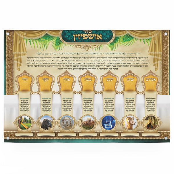 Seder Ushpizin Sukkah Decoration | Jewish art | Gift | Israel | Religious Prints | Jewish educational poster | Sukkah Poster - Ben-Ari Art Gallery
