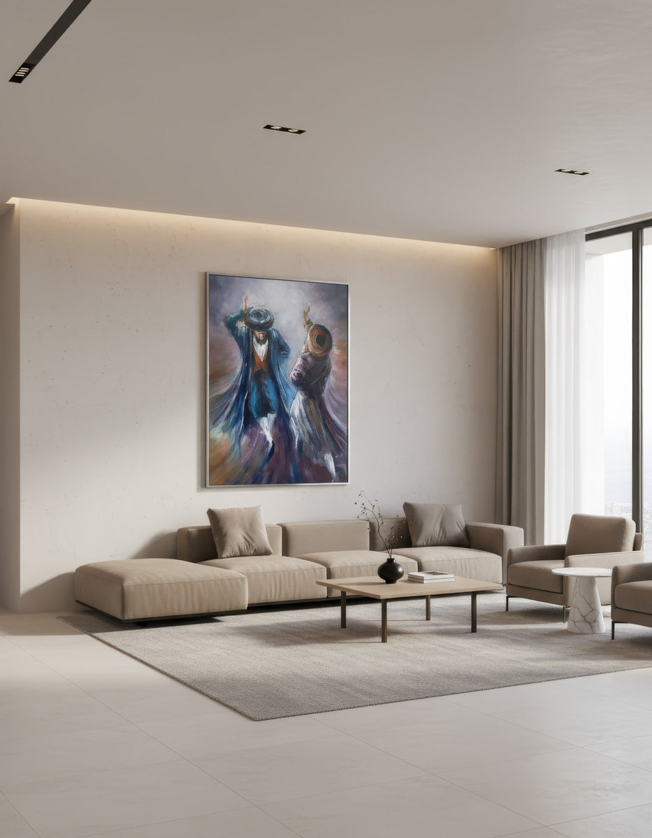 A Dance of Devotion - Chassidic Jewish Wall Art by Yossi Bitton