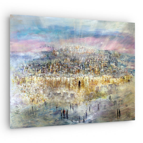 Glorious Jerusalem - Colorful Cityscape Art Print by Yossi Bitton - Ben-Ari Art Gallery