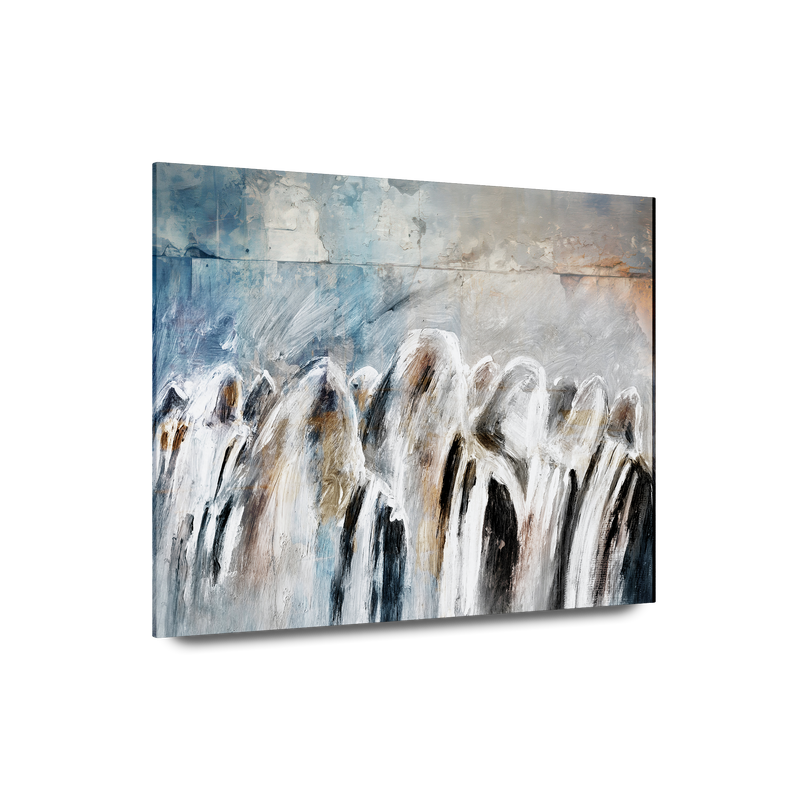 Morning Devotions, Contemporary Jewish Wall Art of Shacharit at the Western Wall by Avigdor Ben-Ari - Ben-Ari Art Gallery