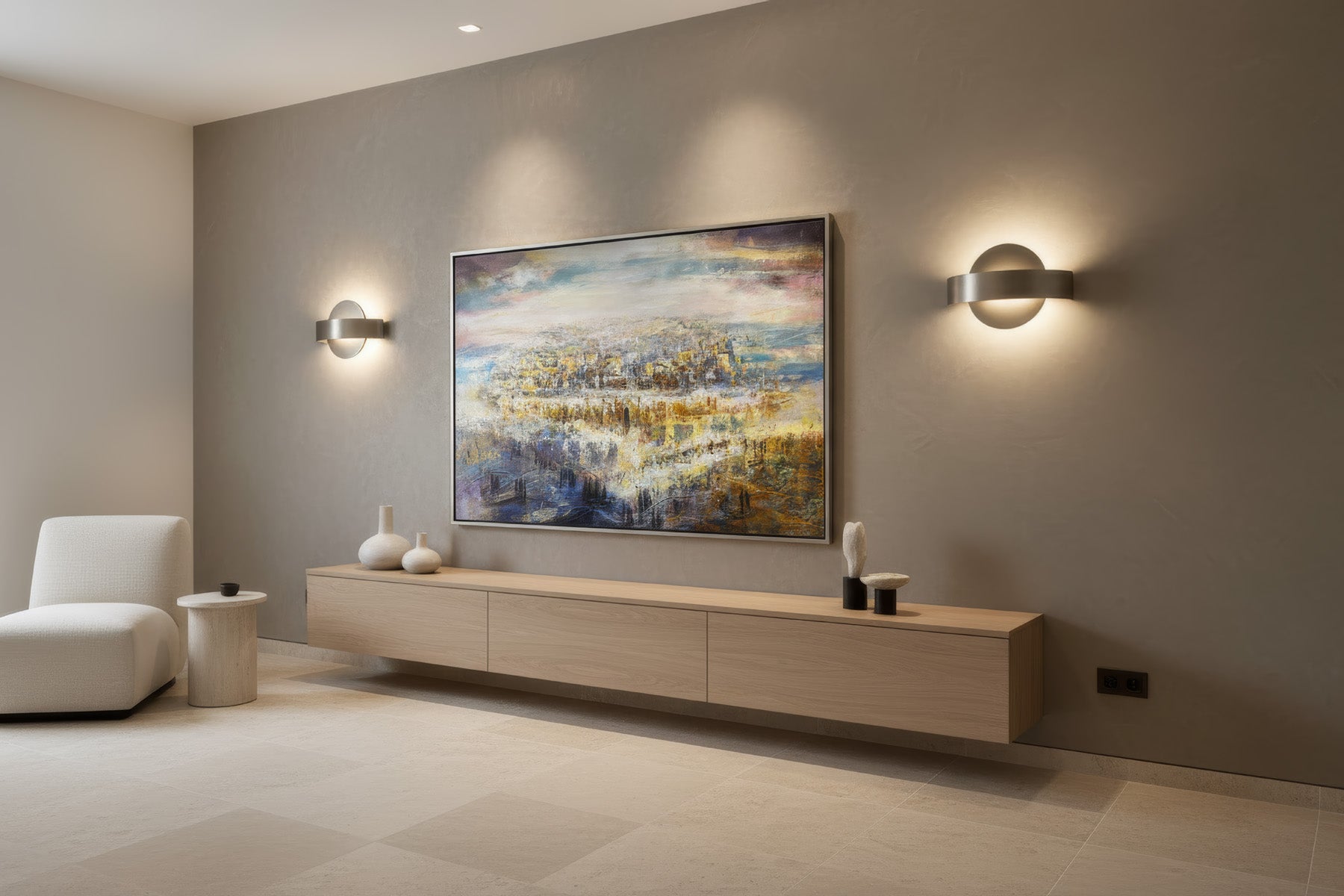 Jerusalem Wall Art - Modern Judaica Canvas & Acrylic by Yossi Bitton