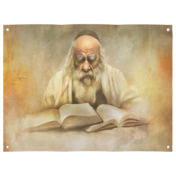 Steipler Rabbi Sukkah Decoration: A lifelike portrait of Rabbi Yaakov Yisrael Kanievsky, perfect for enhancing your Sukkot celebration with meaningful tradition.