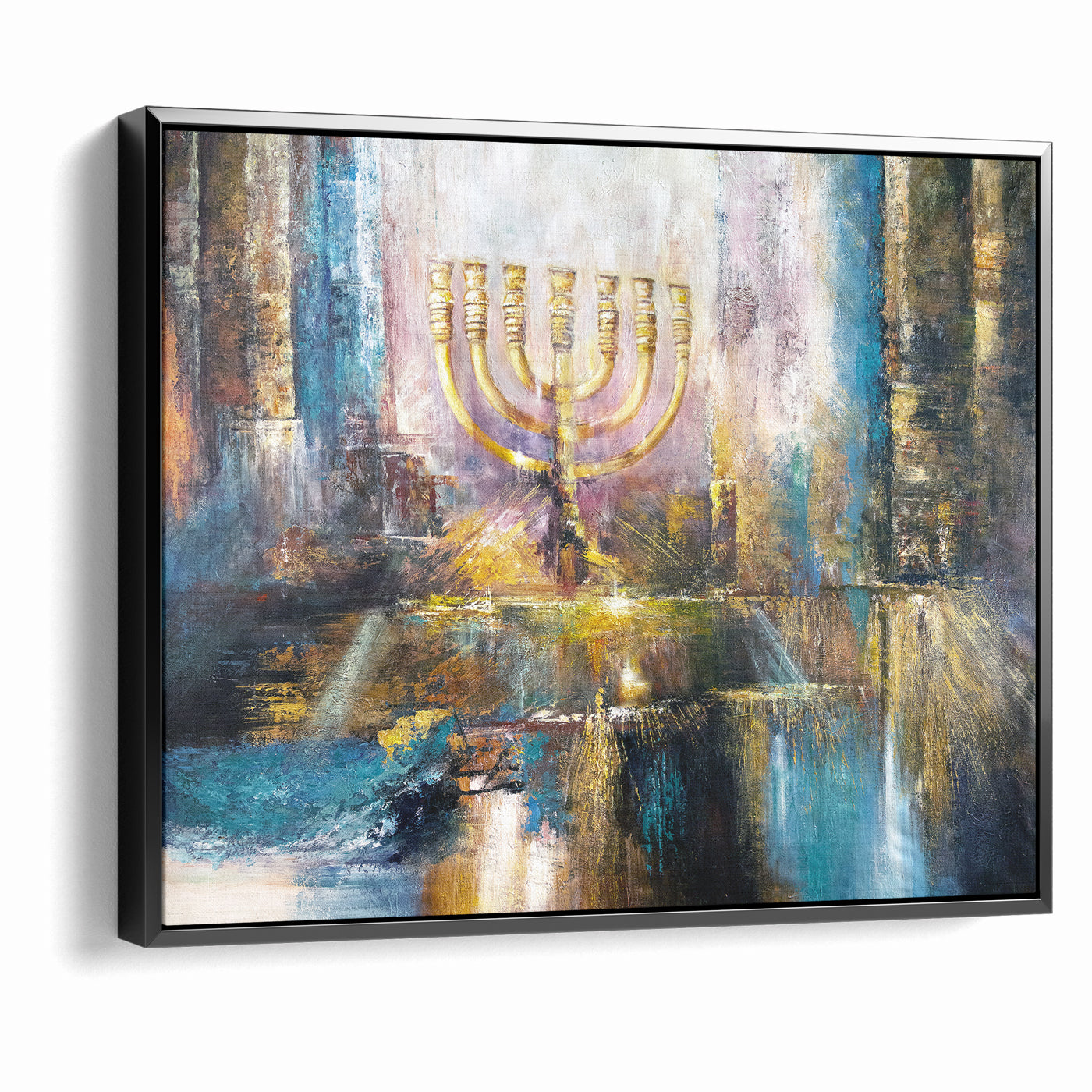 Menorah Wall Art - Modern Jewish Mishkan Canvas & Acrylic Art