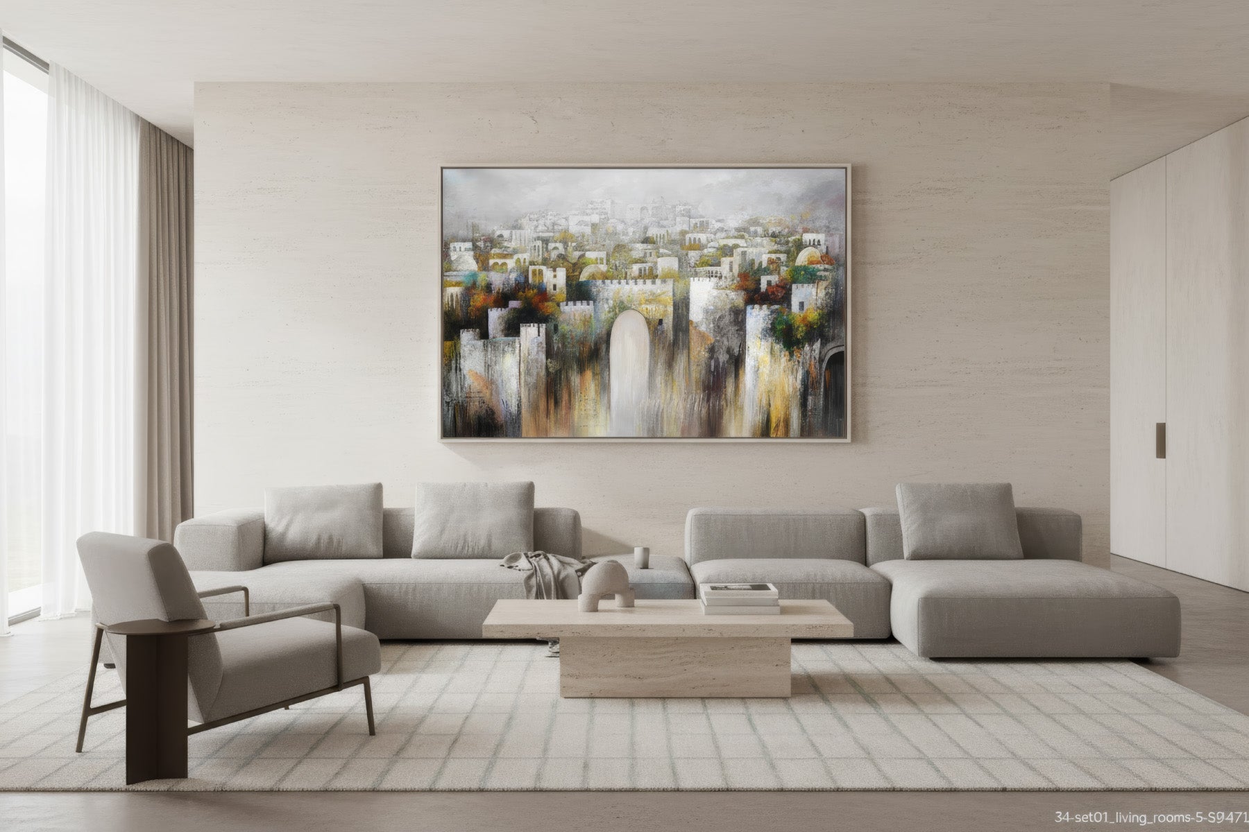 Jerusalem Wall Art - Modern Judaica Canvas & Acrylic by Yossi Bitton
