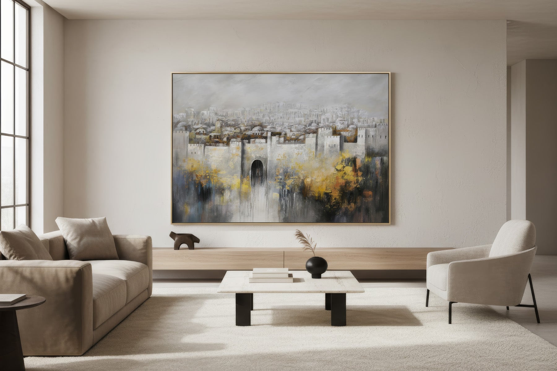 Jerusalem Wall Art - Modern Judaica Canvas & Acrylic by Yossi Bitton