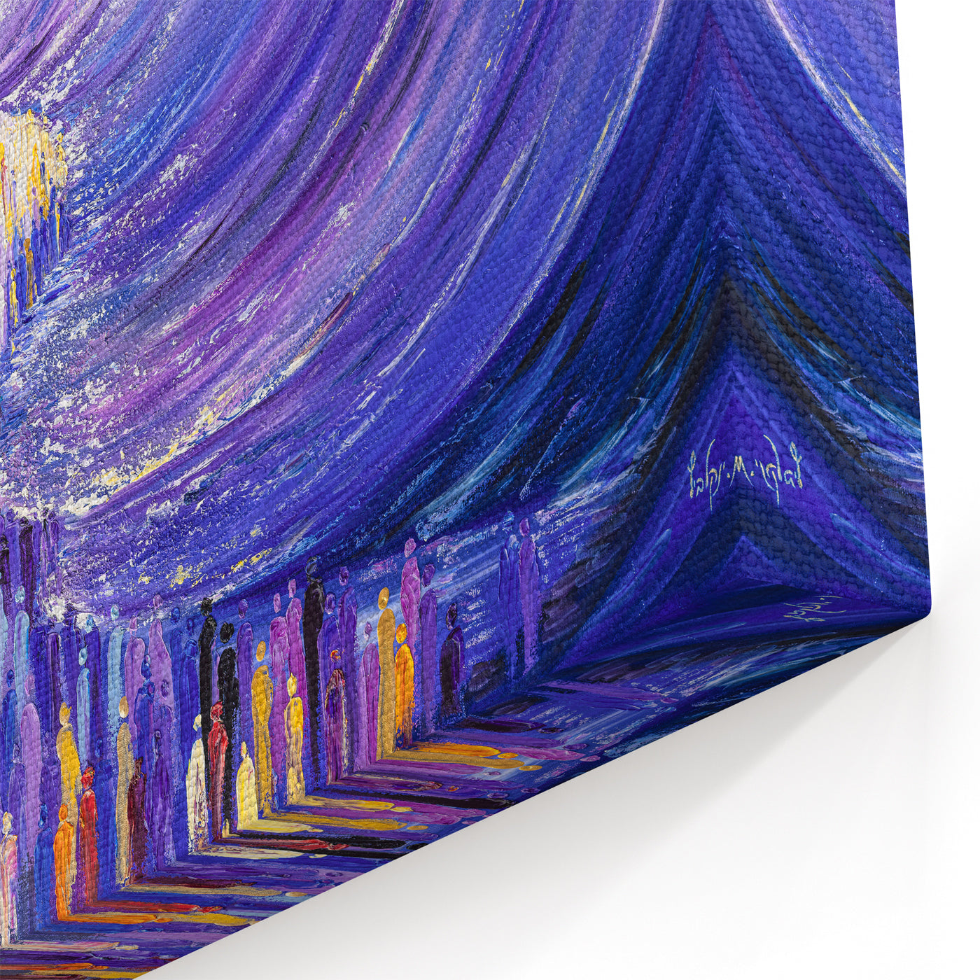 Modern Jewish Wall Art of the Splitting of the Sea - Contemporary Judaica Art