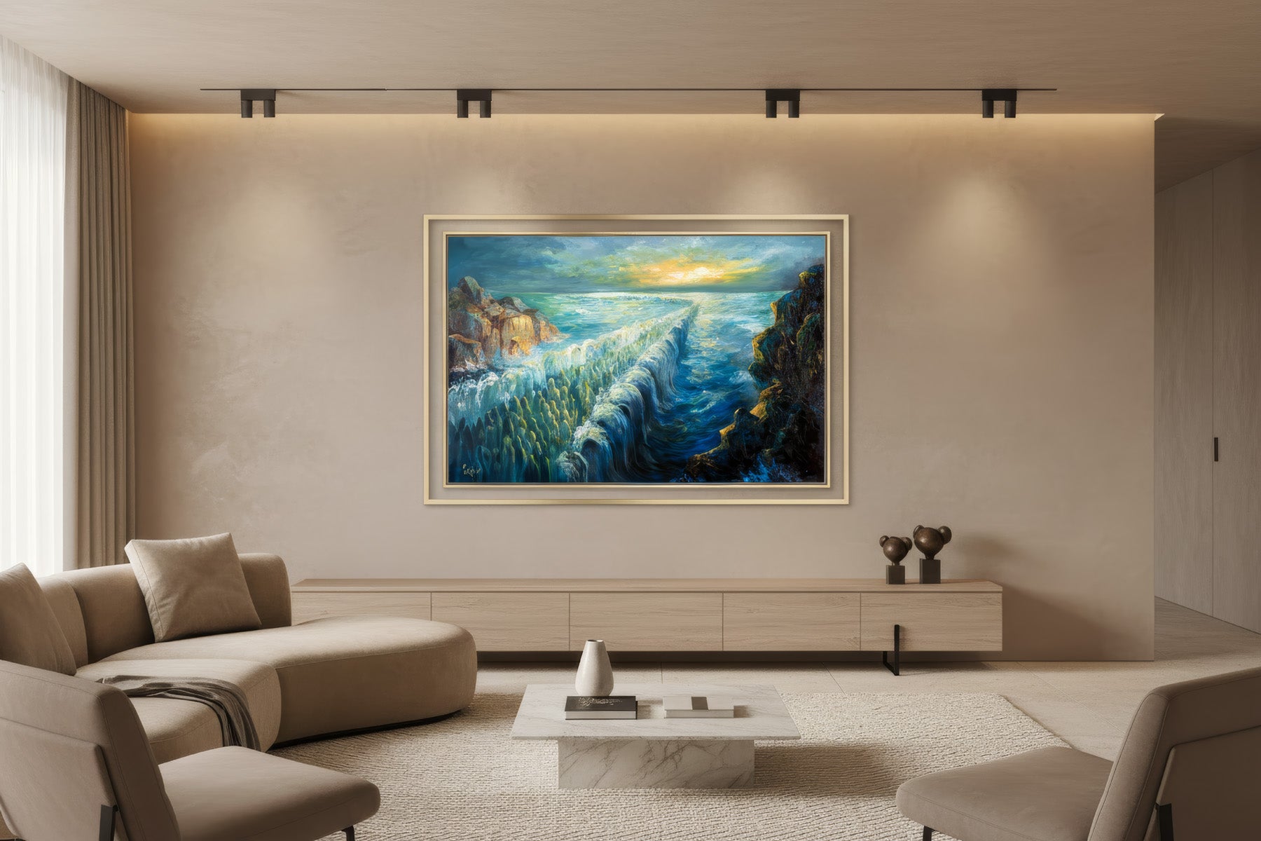 Jewish Art - Between Sea and Faith | Abstract Judaica by Menucha Yankelevitch