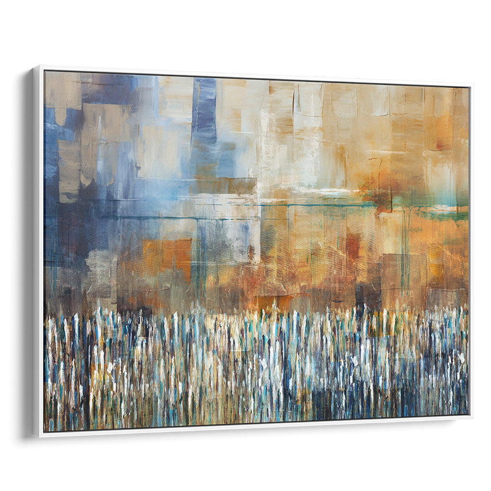 Earthy abstract art depicting the Western Wall by Avigdor Ben-Ari, perfect for Jewish-themed home decor.