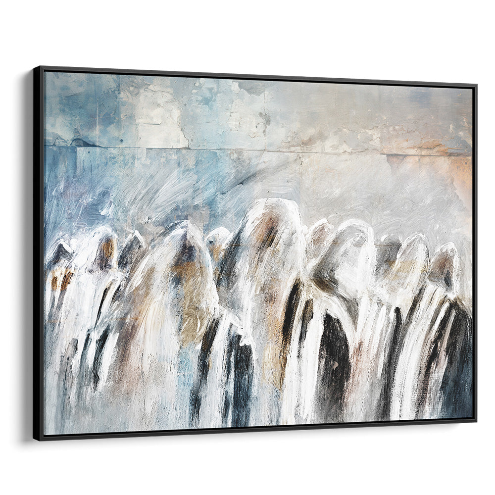 Contemporary Jewish wall art depicting Shacharit prayer at the Western Wall by Avigdor Ben-Ari.