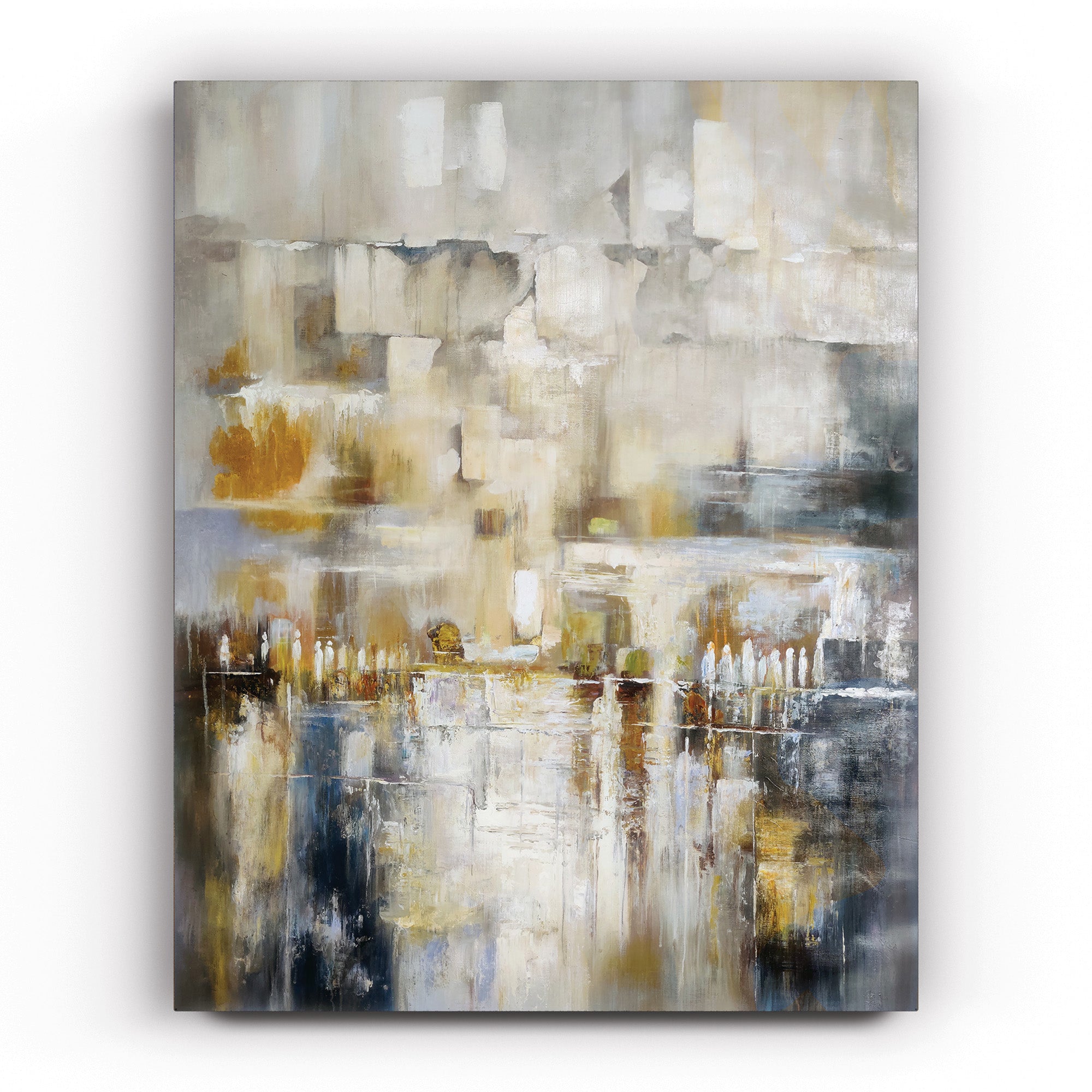 The Western Wall - Abstract Jerusalem Art by Yossi Biton, depicting a spiritual, modern abstract interpretation of Jerusalem's sacred site, highlighting serene brushstrokes and contemplative atmosphere.