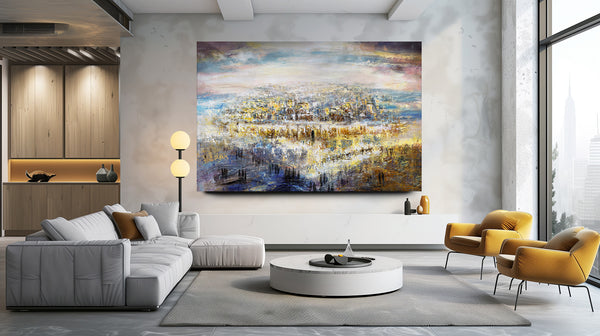 Heavenly Jerusalem - Abstract Cityscape by Yossi Biton