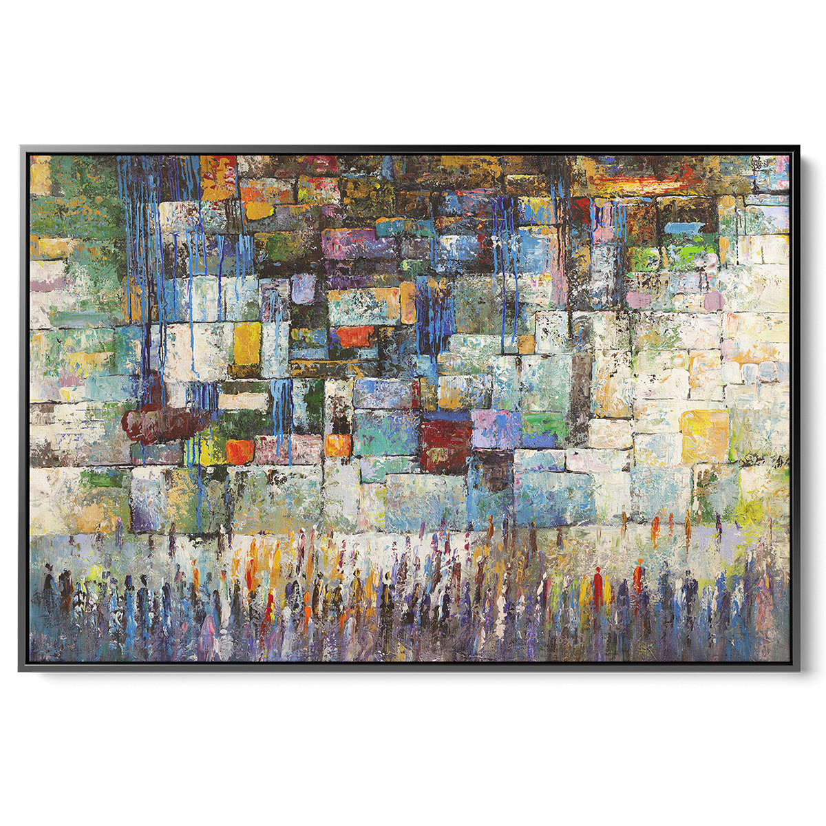 Jewish Abstract Art of the Western Wall in Jerusalem by Yossi Bitton – Modern Judaica Painting
